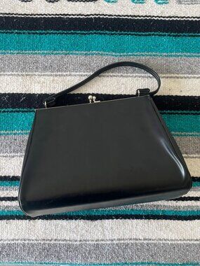 Vintage Black Patent Leather Handbag